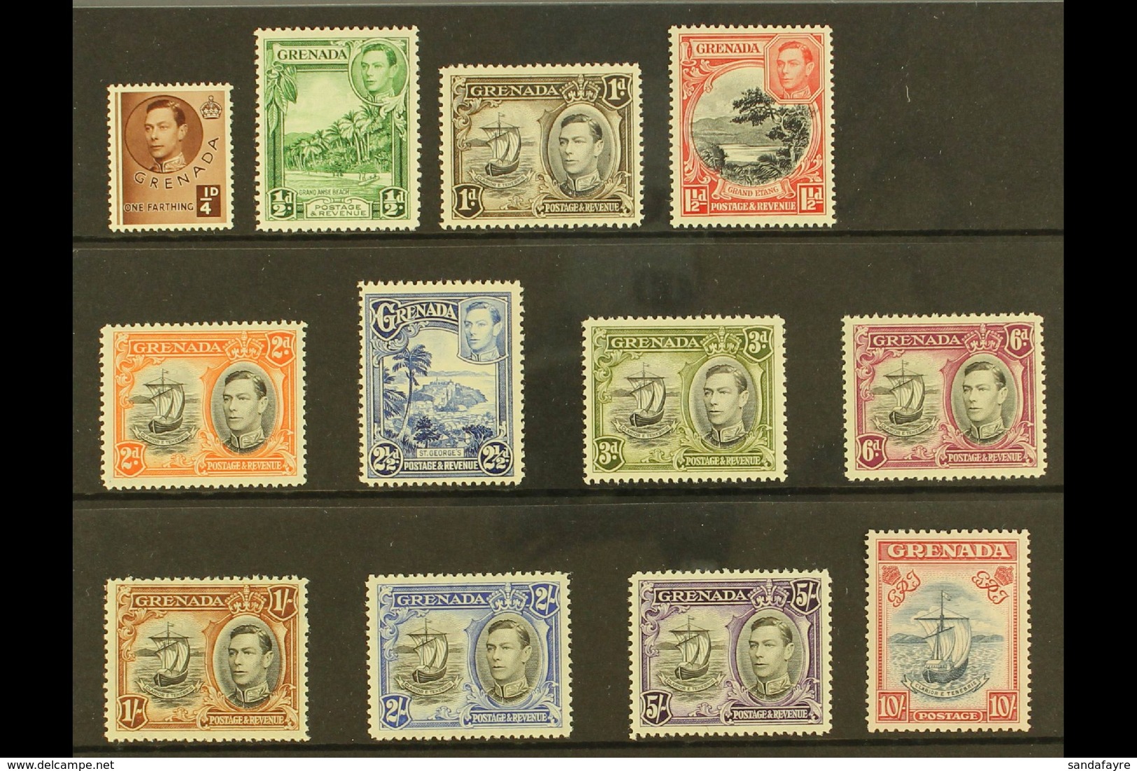 1938-50 KGVI Pictorial Set, SG 152/63e, Fine Mint (12 Stamps) For More Images, Please Visit Http://www.sandafayre.com/it - Granada (...-1974)