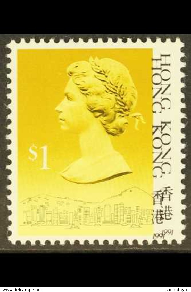1989-91 $1 QEII Definitive Imprint Date '1991' With BLACK PRINTING DOUBLE Variety, SG 607var, Never Hinged Mint, Very Fr - Otros & Sin Clasificación