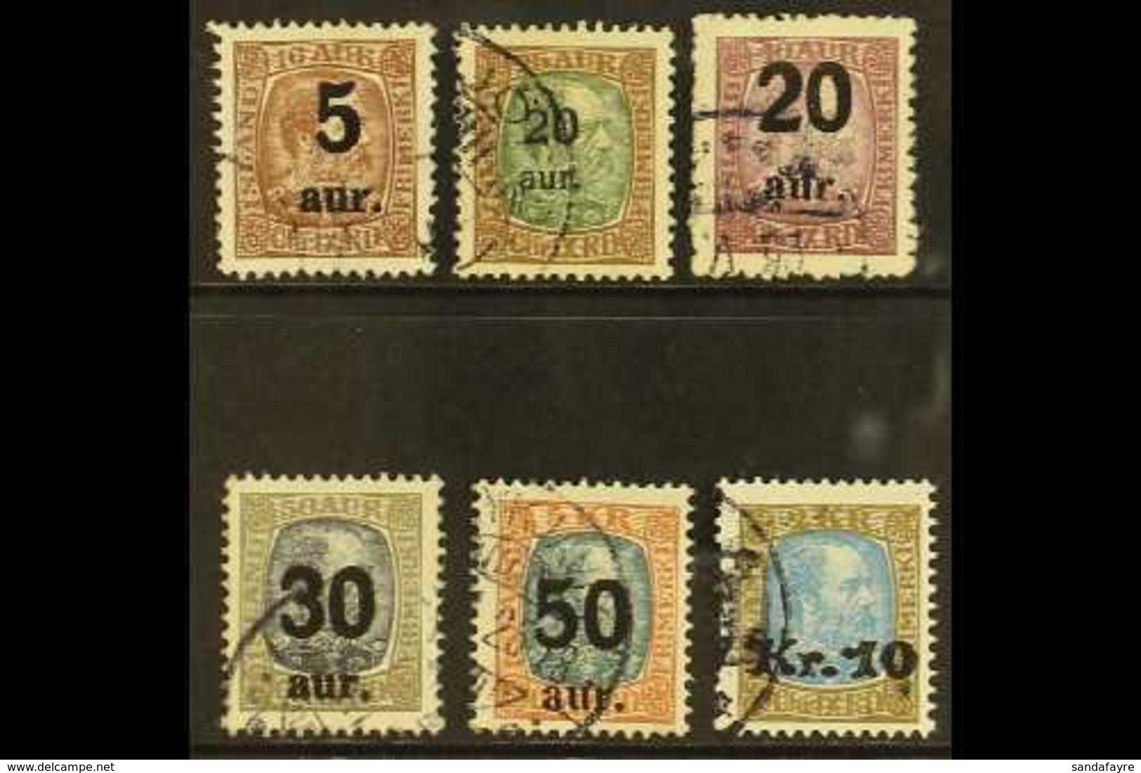 1921-30 Local Surcharges On Chistian IX Issue, SG 137, 140, 142, 144, 145, 150, Very Fine Used. (6 Stamps) For More Imag - Otros & Sin Clasificación