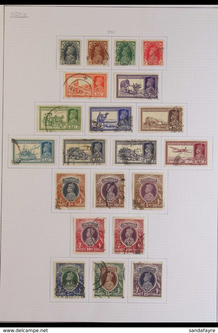 1937-52 COLLECTION OF USED SETS Presented On Album Pages That Includes The 1937-40 Pictorial Set (SG 247/64), 1940-43 "W - Otros & Sin Clasificación