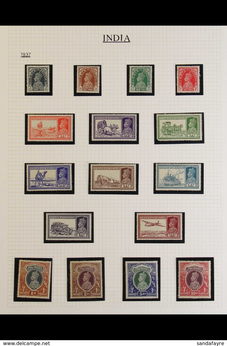 1937-52 MINT COLLECTION On Two Pages, Includes 1937-40 Set To 10r, 1940-43 Set, 1946 Victory Set & 1949 UPU Set. Cat £29 - Otros & Sin Clasificación