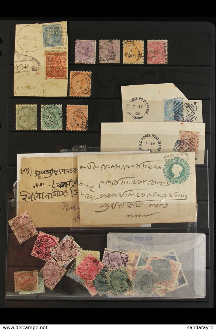 POSTMARK COLLECTION 1850s-1930s COLLECTION BALANCE With Much Of Interest. A Selection Of Stamps, Some On Piece, Some Sta - Otros & Sin Clasificación