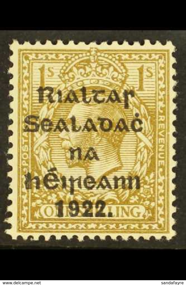 1922 (Thom Overprint In Black) 1s Bistre-brown, The Stamp With "ONF" For "ONE" (SG 15var, Hibernian T19a), Mint. Scarce! - Otros & Sin Clasificación
