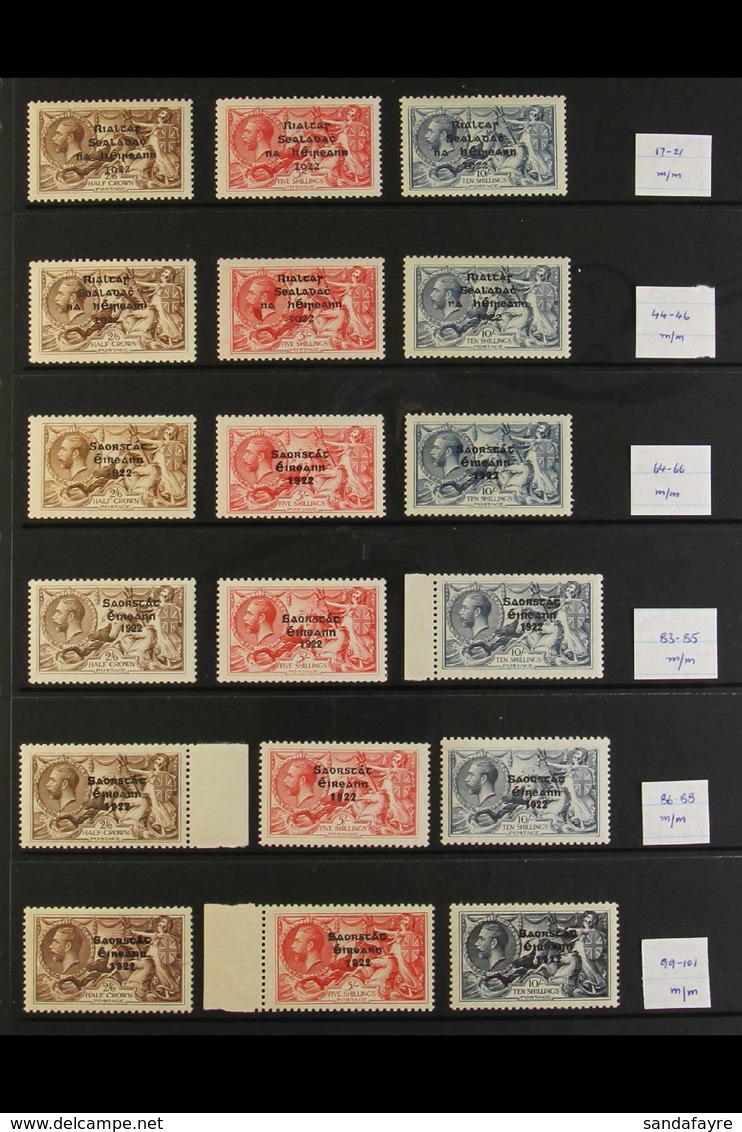 1922 - 1934 SEAHORSES COMPLETE. A Complete Collection Of The Six Different Overprinted Seahorse Sets SG 17/21, 44/46, 64 - Otros & Sin Clasificación