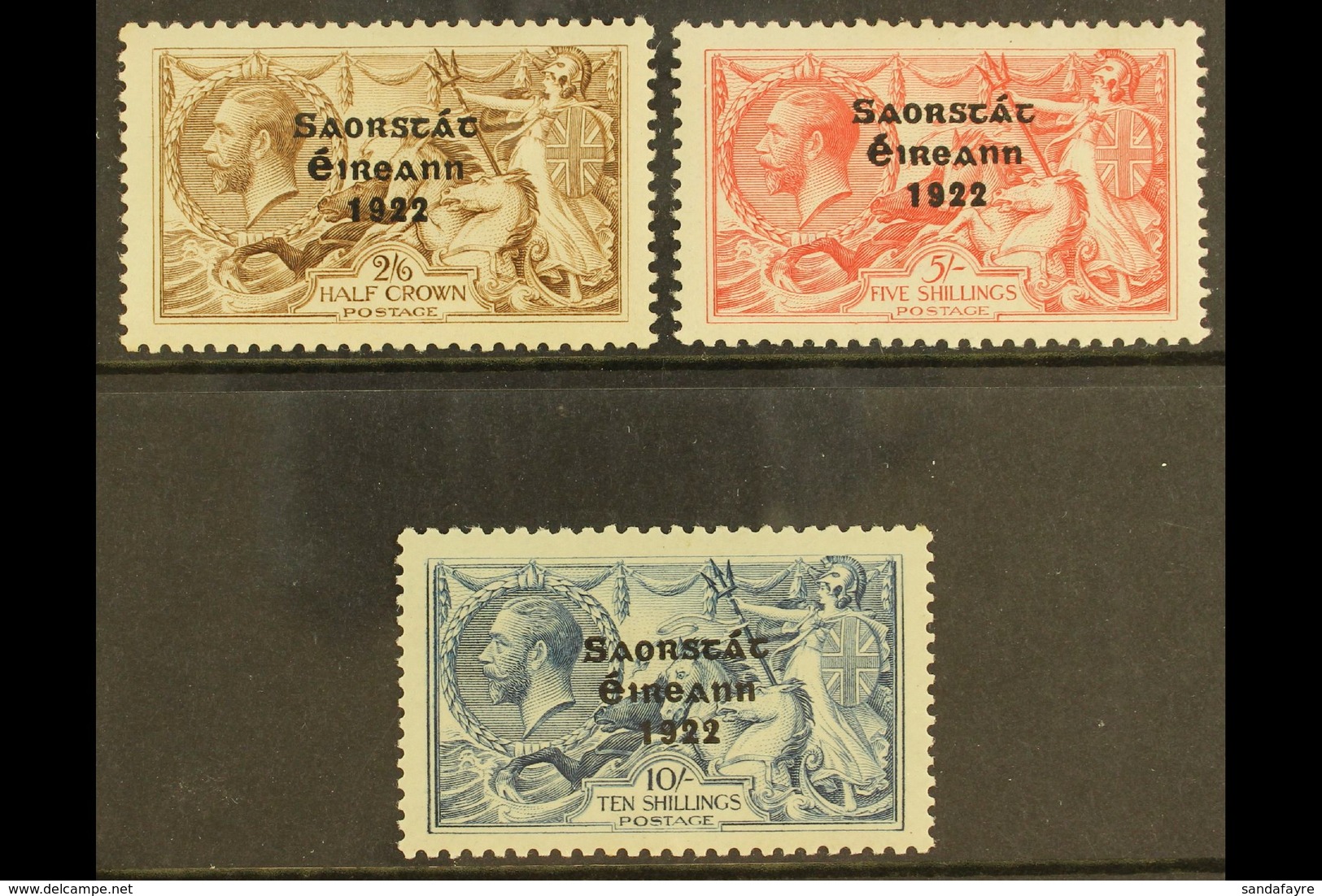 1922 2s 6d, 5s And 10s 3 Line Ovpt By Thom, SG 64/6, Very Fine And Fresh, Well Centered Mint Set. (3 Stamps) For More Im - Otros & Sin Clasificación