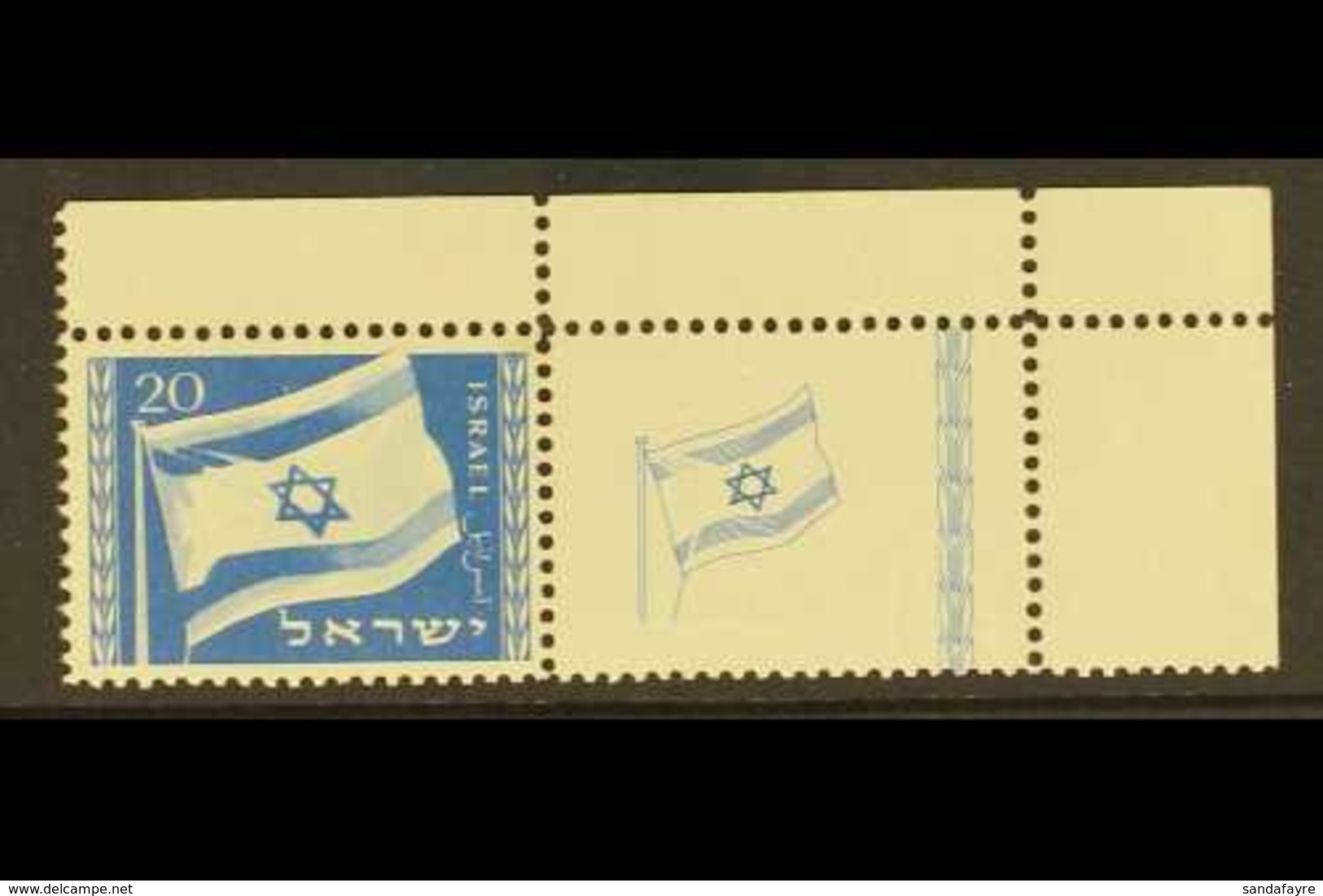 1949 20pr Blue, New Flag, Corner Tab Copy, SG 16, Never Hinged Mint. For More Images, Please Visit Http://www.sandafayre - Otros & Sin Clasificación