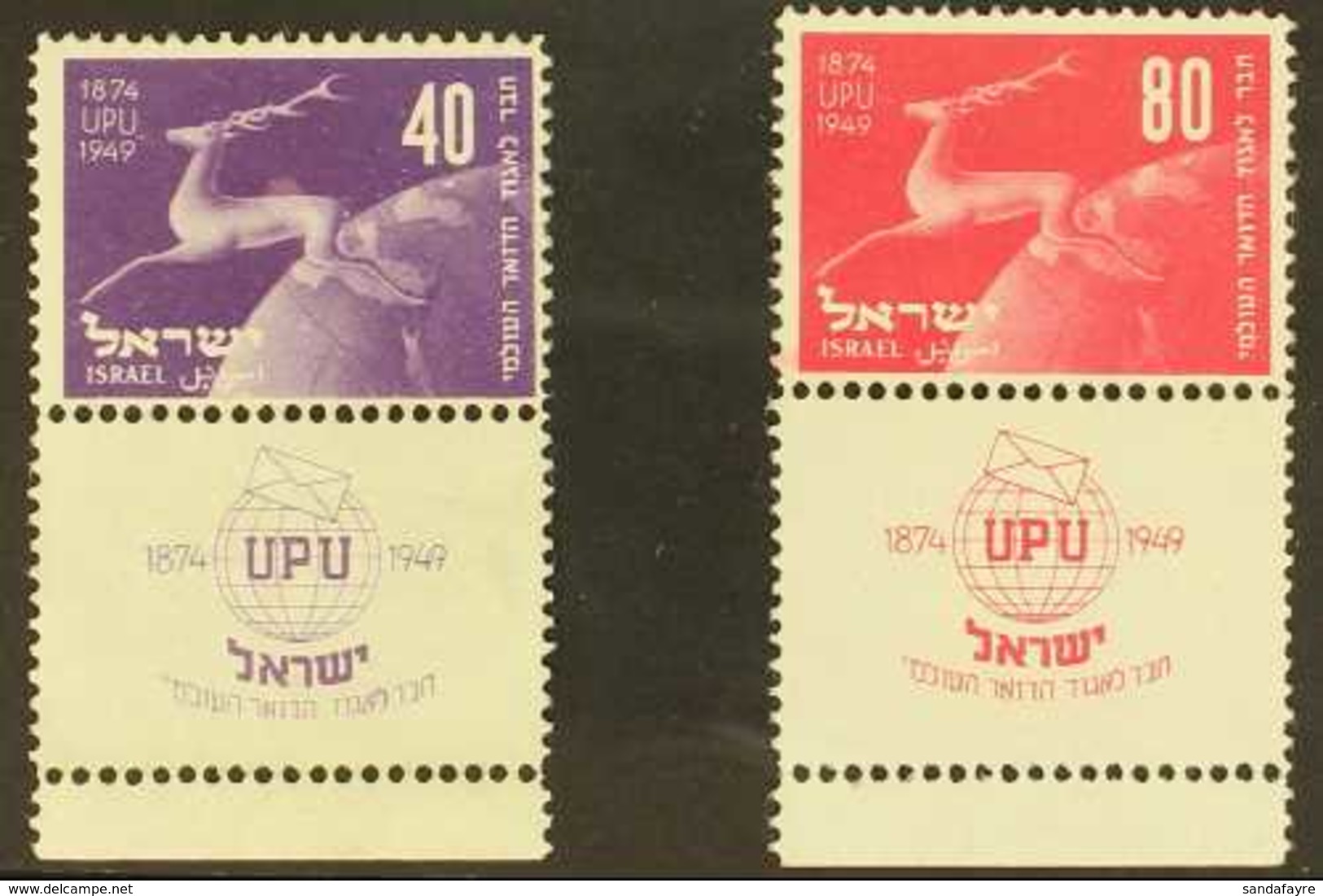 1950 UPU Pair Complete With Tabs, SG 27/8, Very Fine Never Hinged Mint. (2 Stamps) For More Images, Please Visit Http:// - Otros & Sin Clasificación