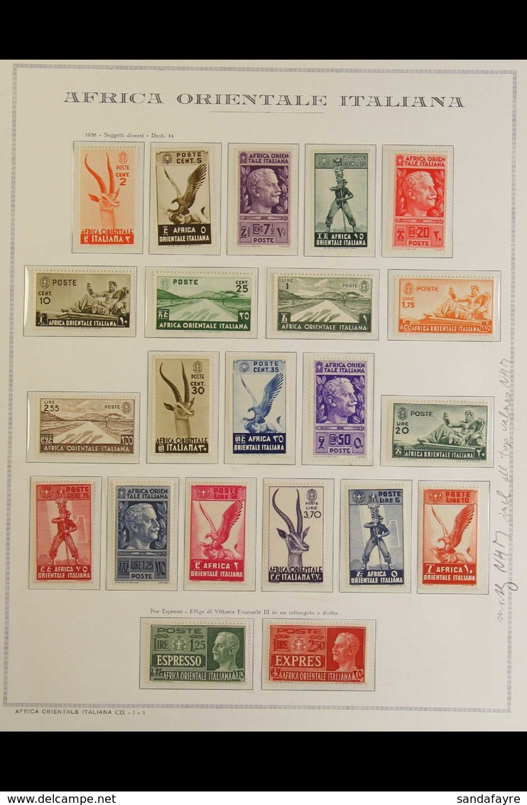 ITALIAN EAST AFRICA 1938-1942 COMPREHENSIVE SUPERB MINT COLLECTION On Hingeless Pages, All Different, Includes 1938 Pict - Otros & Sin Clasificación