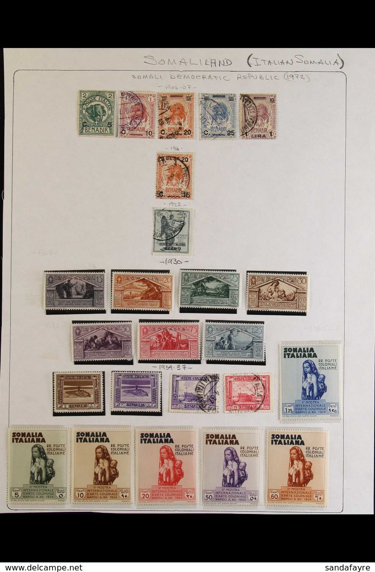 SOMALIA 1906-1936 Small Fine Mint & Used Chiefly All Different Collection On Leaves, Includes 1906-16 5c On 2b & 10c On  - Otros & Sin Clasificación