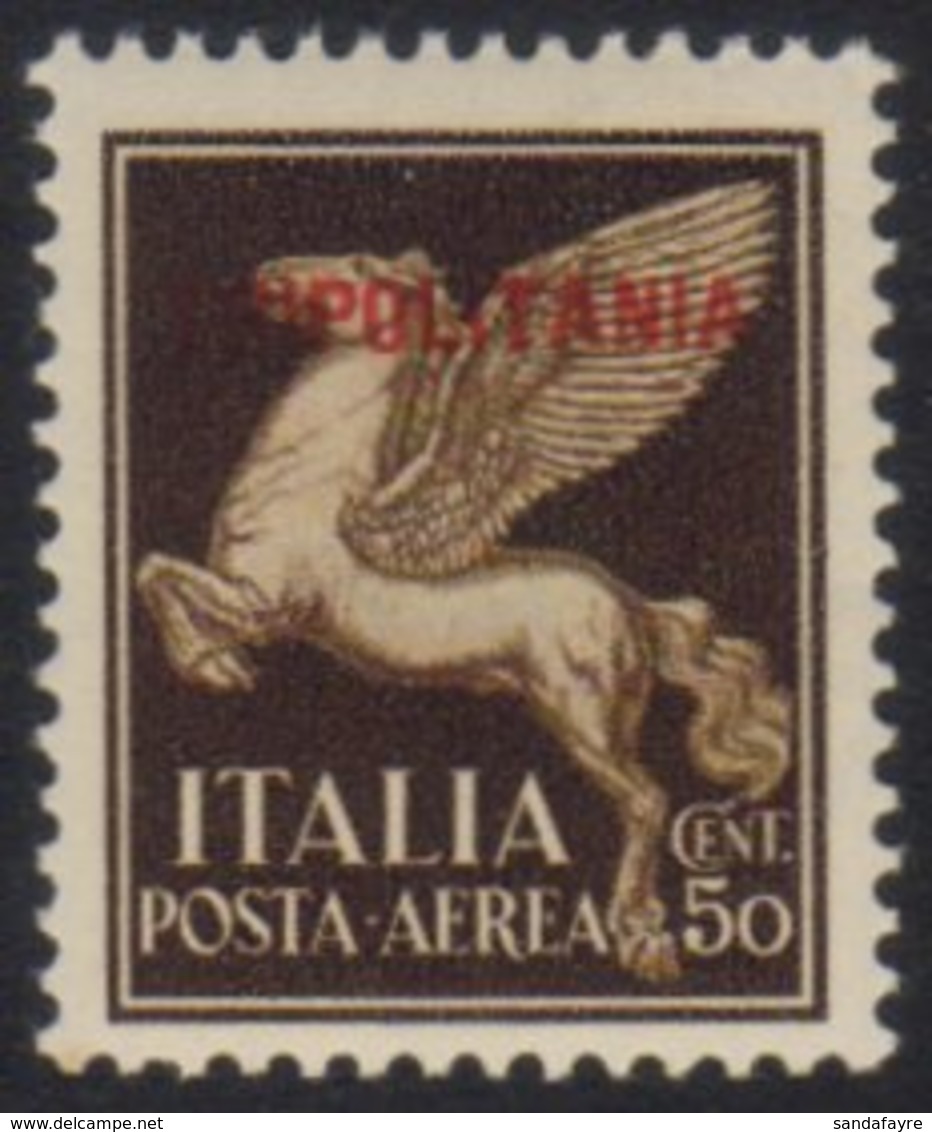 TRIPOLITANIA 1930 50c Brown 'Pegasus' Air, Sass 8, Never Hinged Mint,  Signed A. Diena Cat €250 (£210)  For More Images, - Otros & Sin Clasificación