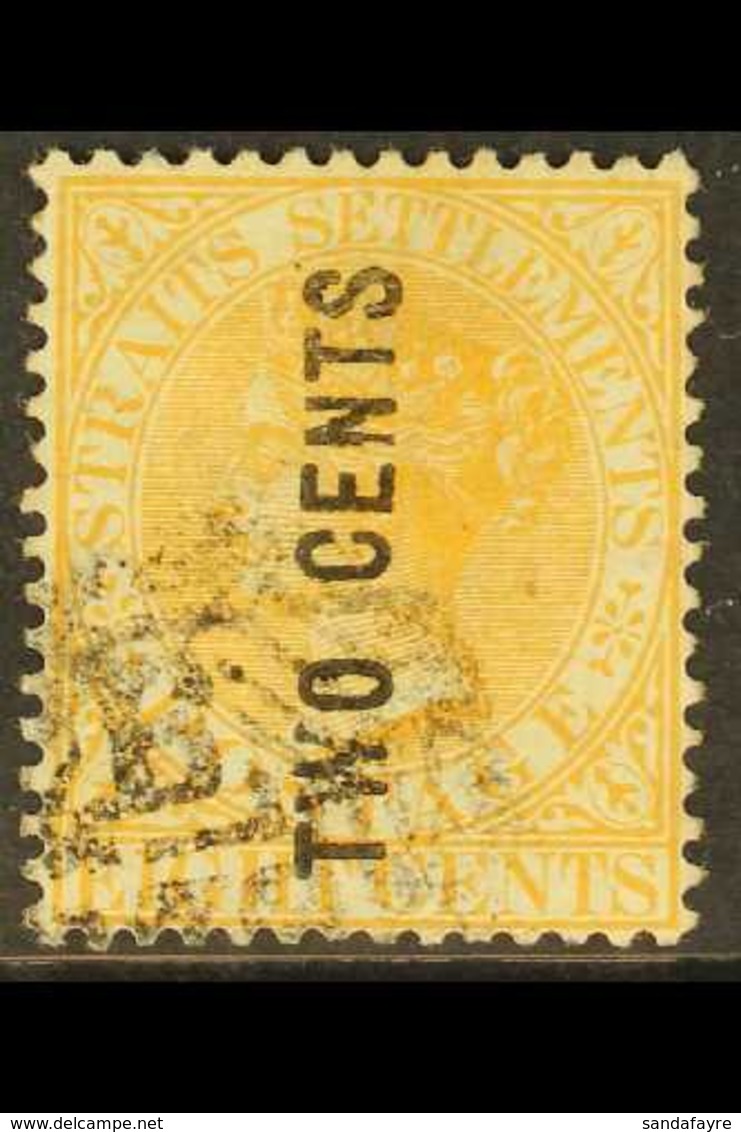 1883 2c On 8c Orange, Narrow Letters, SG 57, Fine Used. For More Images, Please Visit Http://www.sandafayre.com/itemdeta - Straits Settlements