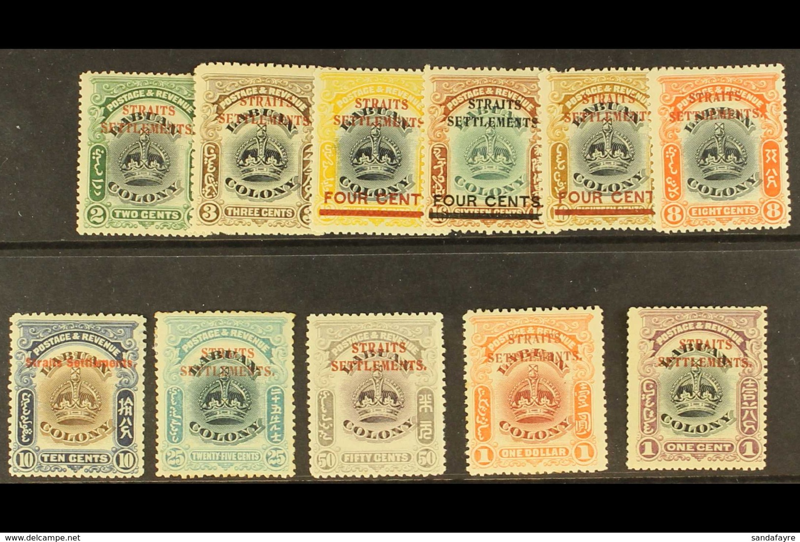 1906-07 Complete Overprints On Labuan Set, SG 141/151, Fine Mint. (11 Stamps) For More Images, Please Visit Http://www.s - Straits Settlements