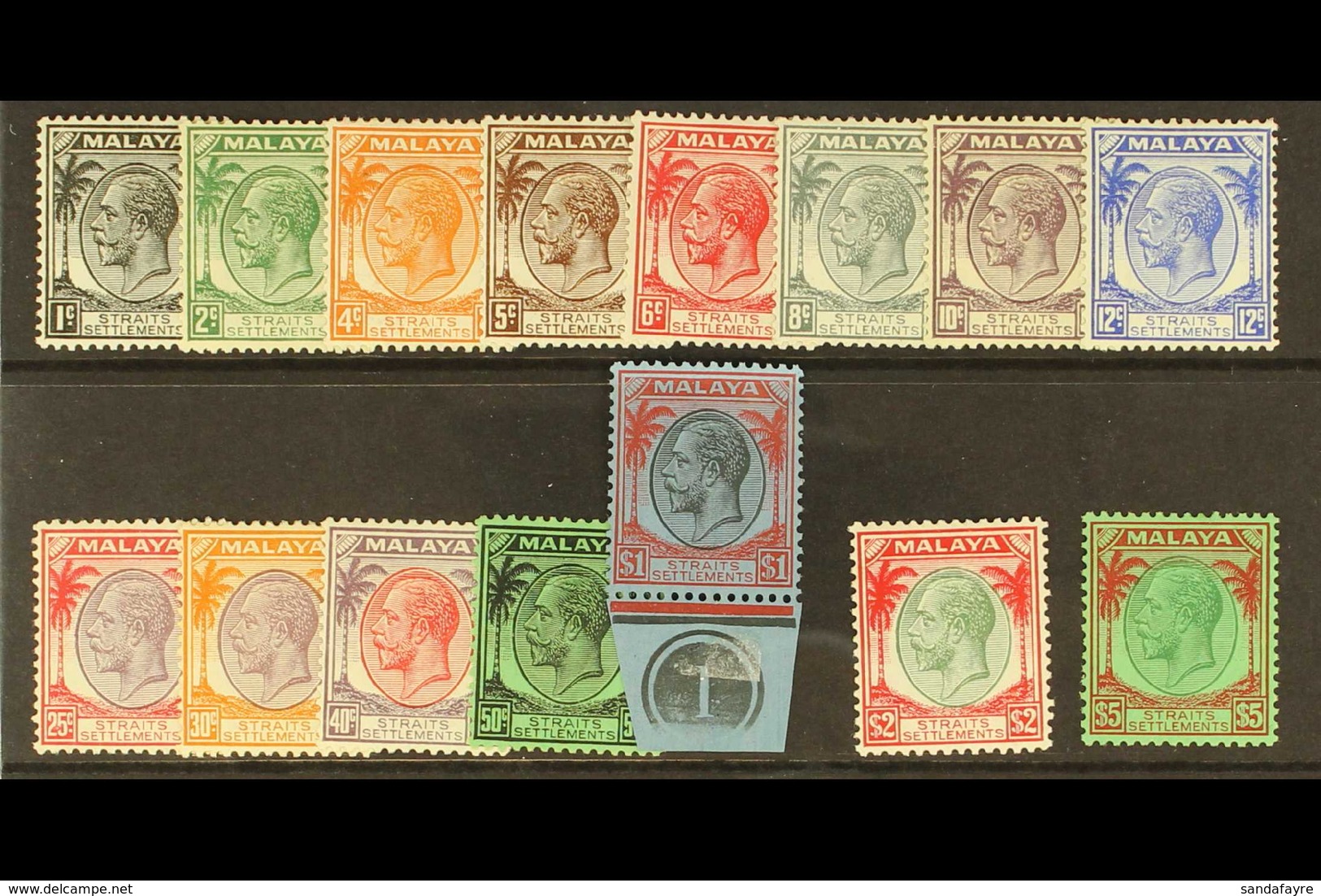 1936-37 Complete Set, SG 260/274, Fine Mint. (15 Stamps) For More Images, Please Visit Http://www.sandafayre.com/itemdet - Straits Settlements