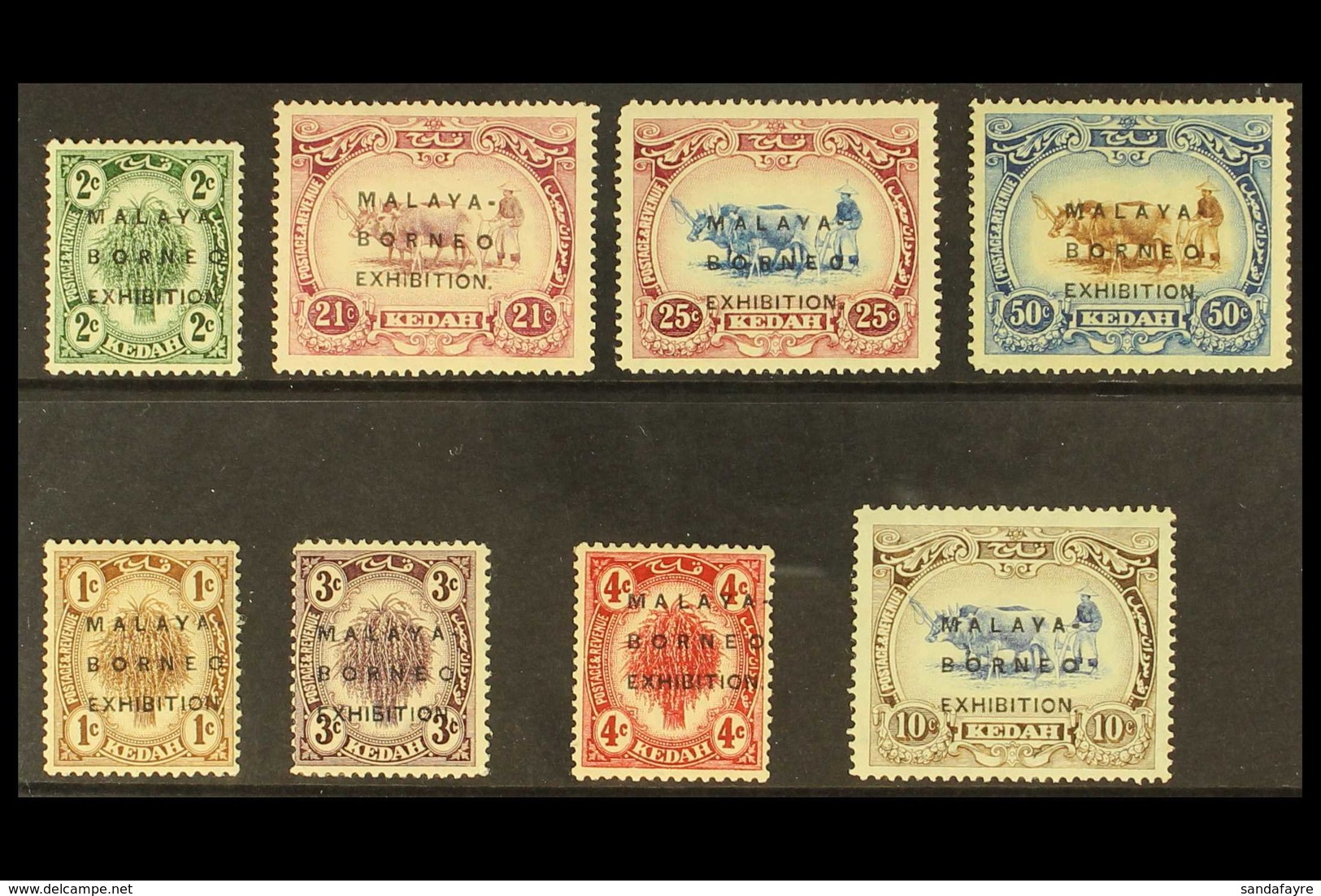 KEDAH 1922 Exhibition Set, SG 41/48, Fine Mint, Usual Toned Gum. (8 Stamps) For More Images, Please Visit Http://www.san - Otros & Sin Clasificación