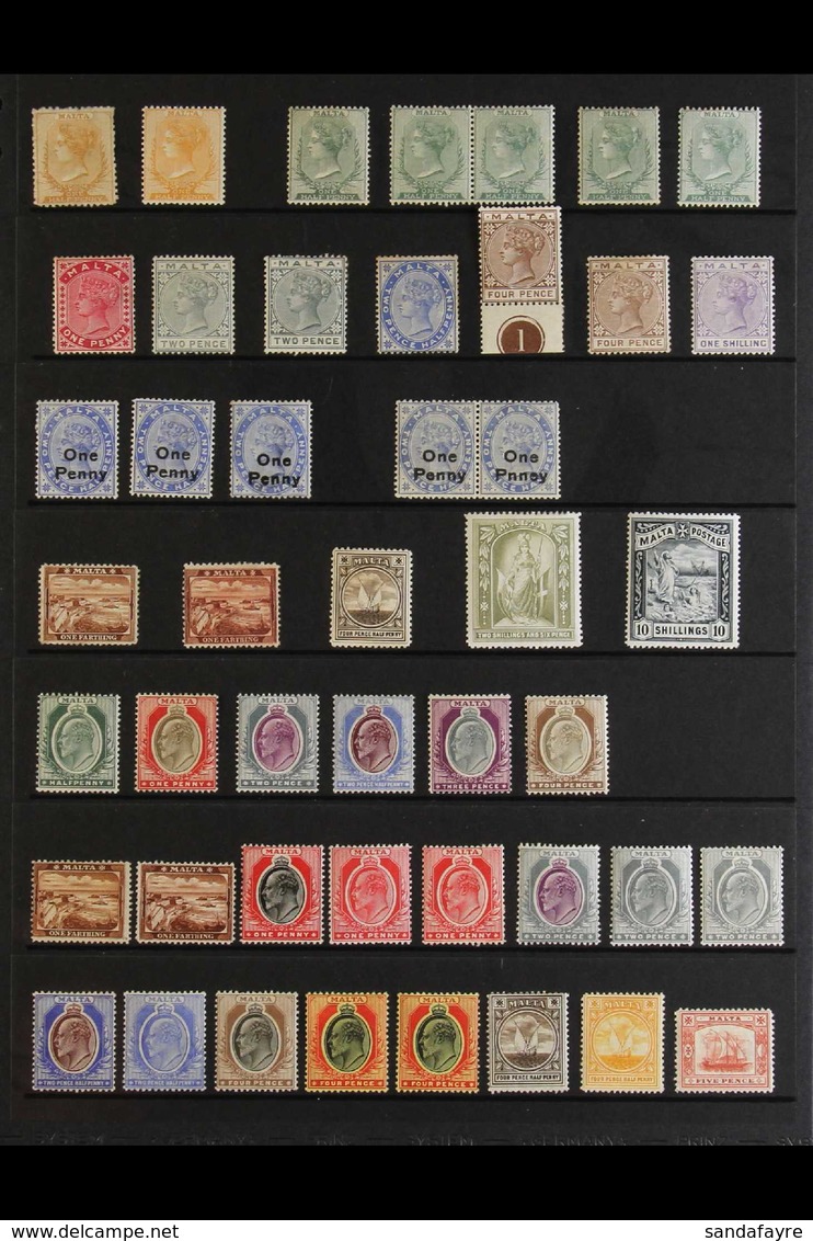 1863-1936 VALUABLE OLD MINT COLLECTION CAT £2500+ Presented On A Series Of Stock Pages. Includes 1863 ½d Buff - Brown (S - Malta (...-1964)