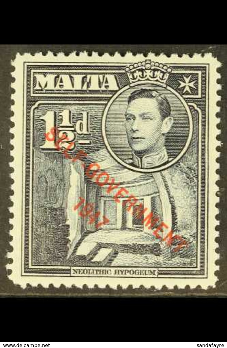 1948-53 1½d Blue-black "Self-government" Overprint With "NT" JOINED Variety, SG 237a, Very Fine Mint, Fresh. For More Im - Malta (...-1964)