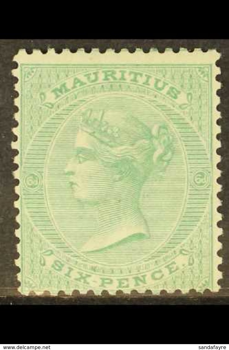 1863 6d Blue Green, Wmk CC, SG 65, Fine Mint. For More Images, Please Visit Http://www.sandafayre.com/itemdetails.aspx?s - Mauricio (...-1967)