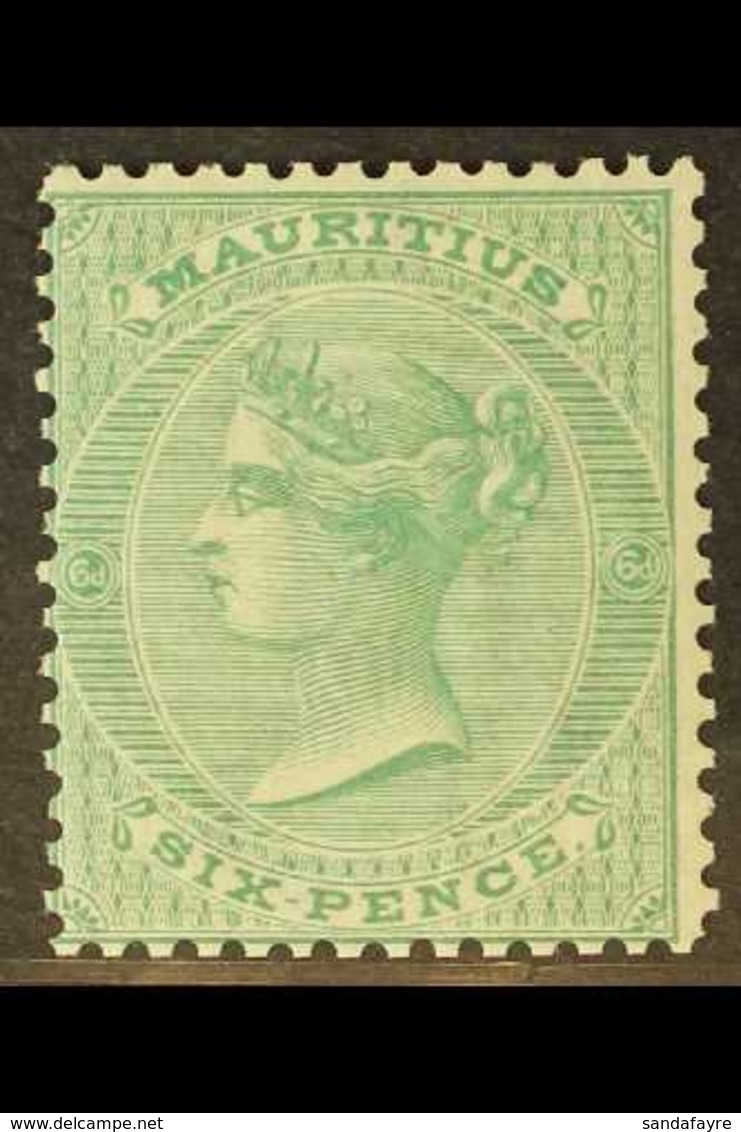 1863 6d Blue Green, Wmk CC, SG 65, Fine Mint. For More Images, Please Visit Http://www.sandafayre.com/itemdetails.aspx?s - Mauricio (...-1967)