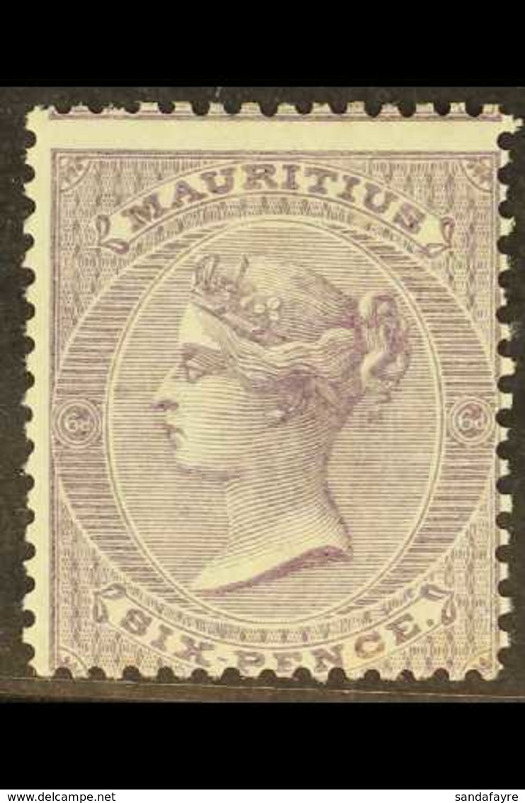 1863 6d Dull Violet, Wmk CC, SG 63, Fine Mint, Centered Low. Scarce Stamp. For More Images, Please Visit Http://www.sand - Mauritius (...-1967)