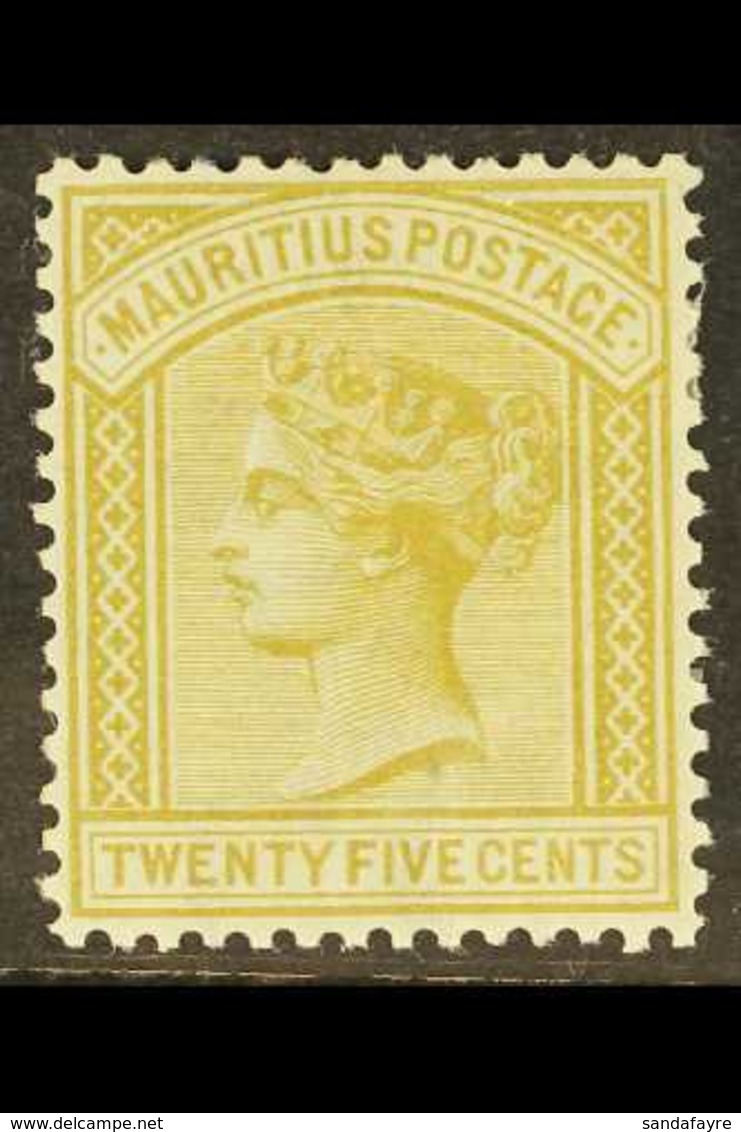1879 25c Olive Yellow, Wmk CC, SG 97, Superb Mint. For More Images, Please Visit Http://www.sandafayre.com/itemdetails.a - Mauricio (...-1967)