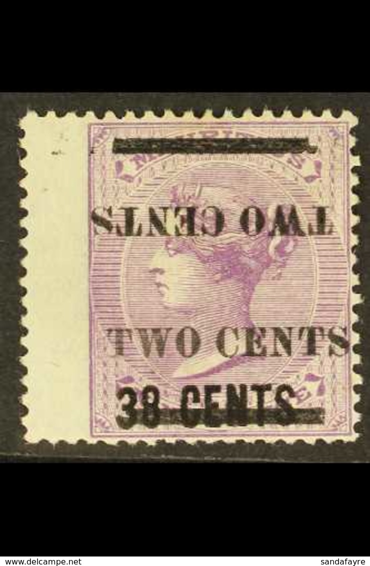 1891 2c On 38c On 9d Pale Violet SURCHARGE DOUBLE ONE INVERTED Variety, SG 120c, Fine Mint, Fresh. For More Images, Plea - Mauricio (...-1967)