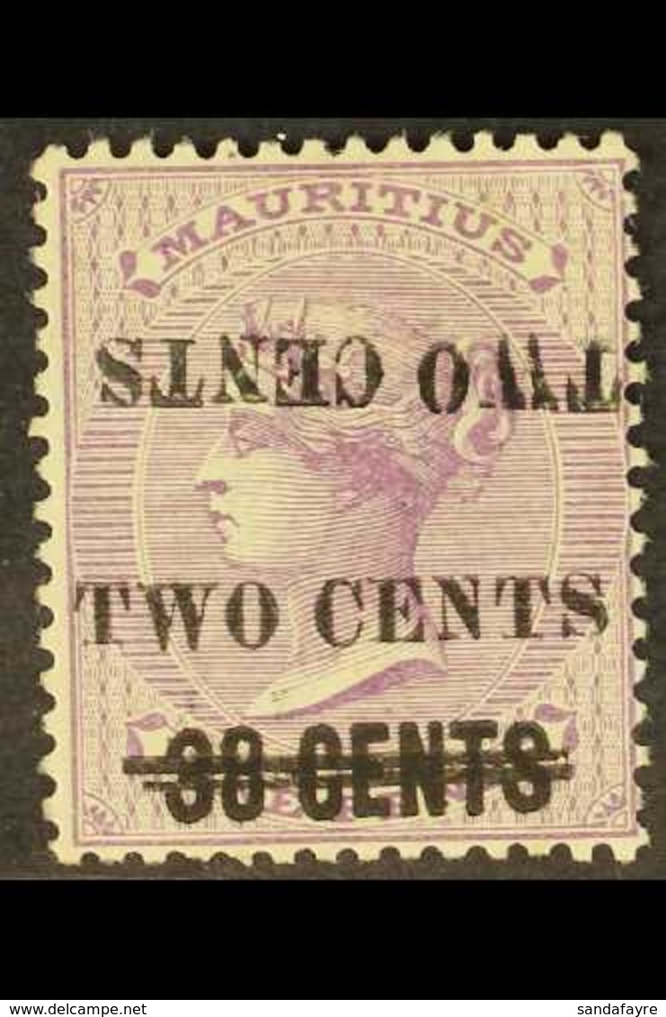 1891 2c On 38c On 9d Pale Violet, Variety "surcharge Double, One Inverted", SG 120c, Very Fine Mint. For More Images, Pl - Mauricio (...-1967)