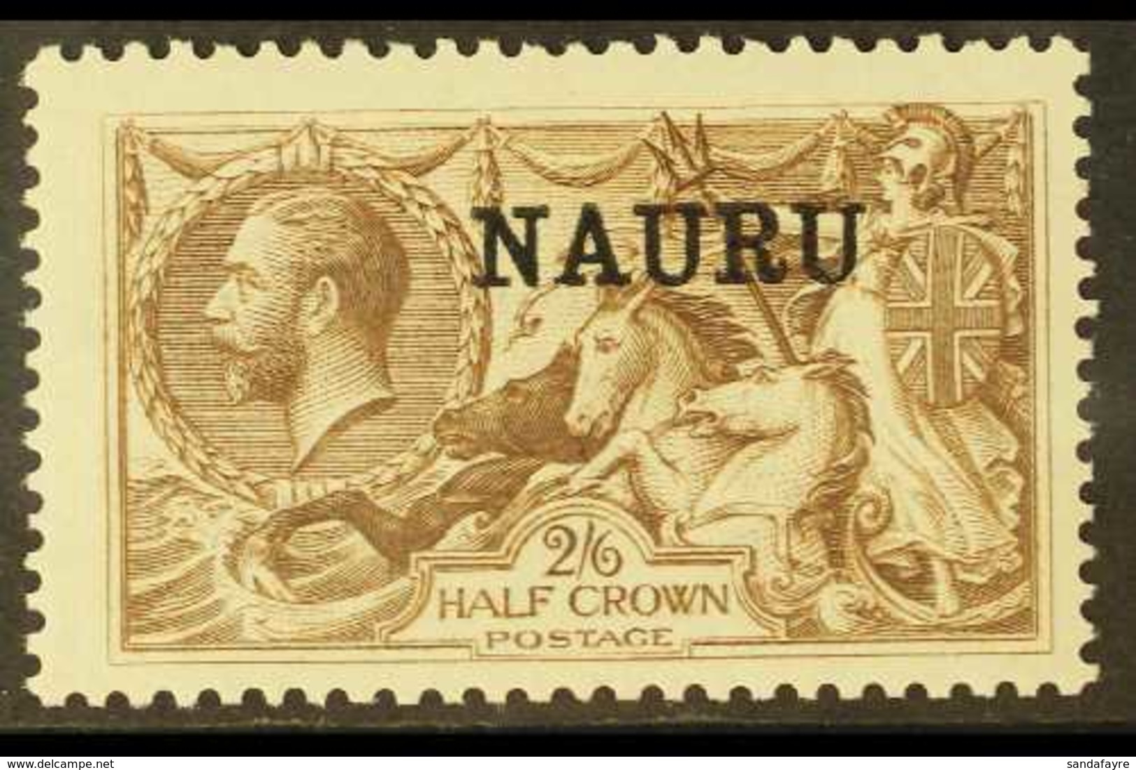 1919 2s6d Chocolate-brown Seahorse, Bradbury Printing, SG 24, Very Fine Mint. For More Images, Please Visit Http://www.s - Nauru