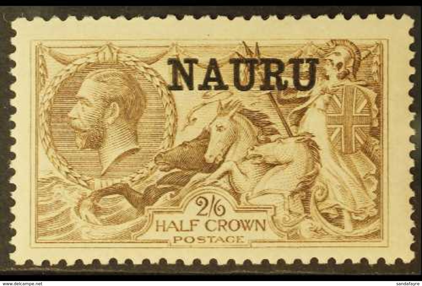 1919 2s6d Pale Brown Seahorse, Bradbury Printing, SG 25, Very Fine Mint. For More Images, Please Visit Http://www.sandaf - Nauru