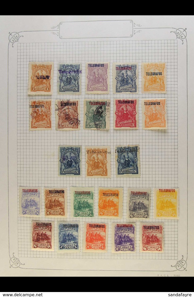 TELEGRAPH STAMPS 1891-1935 POWERFUL MINT AND USED COLLECTION On Album Pages, The Earlier Issues Mainly Mint (a Few Witho - Nicaragua