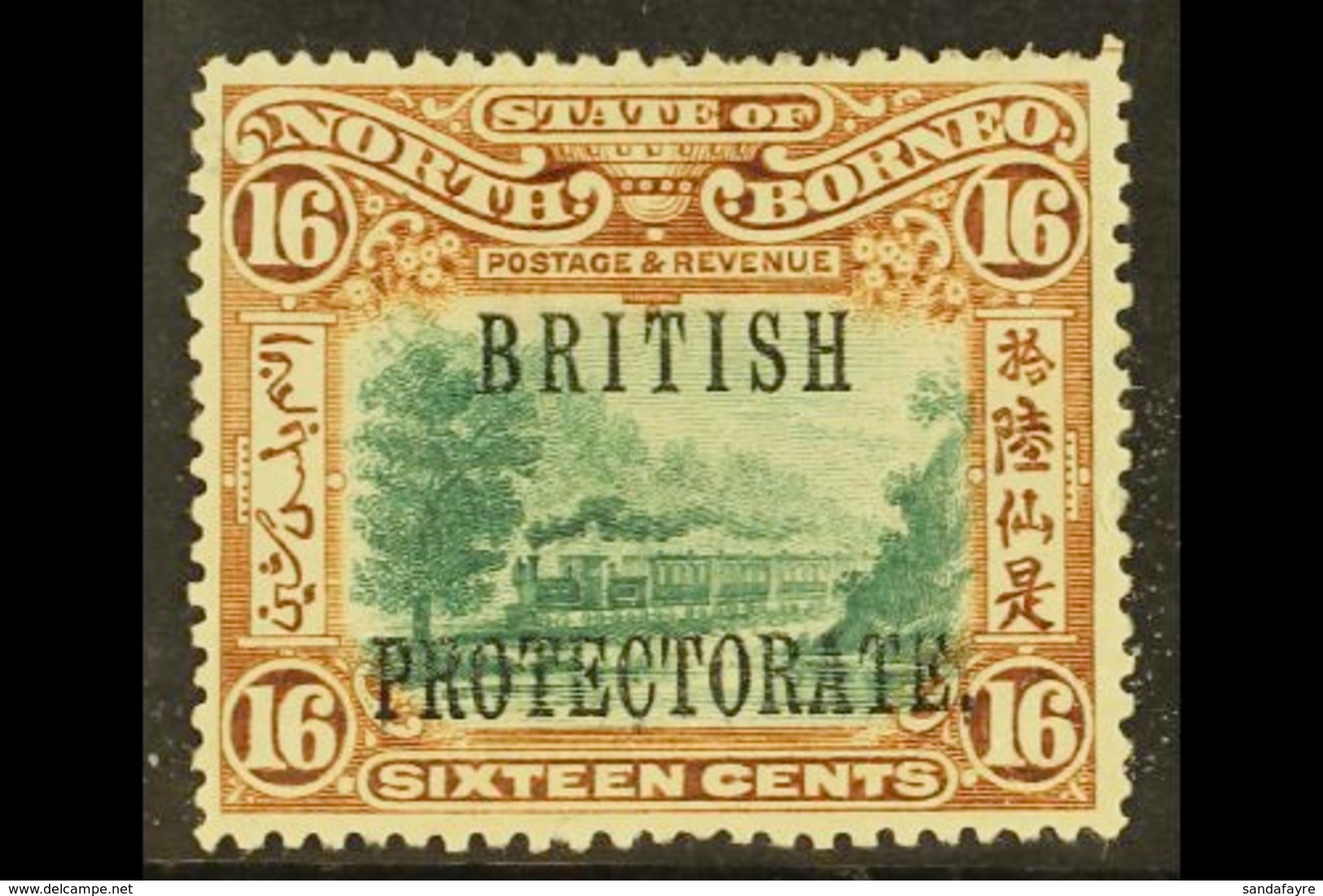 1901-05 16c Green & Chestnut Perf 14½ -15, "British Protectorate" Overprinted, SG 136a, Very Fine Mint For More Images,  - Borneo Septentrional (...-1963)