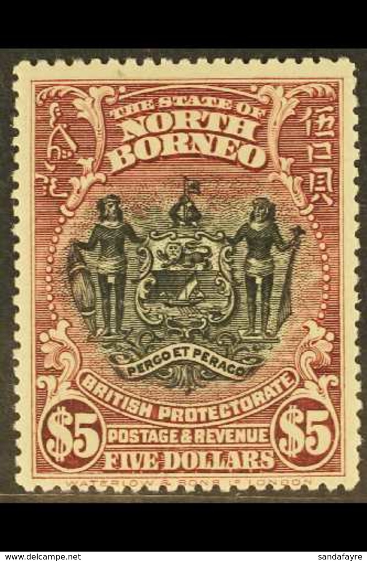 1911 $5 Black And Lake Arms, SG 182, Fine Mint. For More Images, Please Visit Http://www.sandafayre.com/itemdetails.aspx - Borneo Septentrional (...-1963)