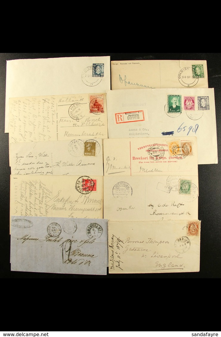 1860-1964 RAILWAY & TPO COVERS. An Interesting Group Of Covers & Cards, Inc 1860 Entire Letter To France With "Norwege Q - Otros & Sin Clasificación