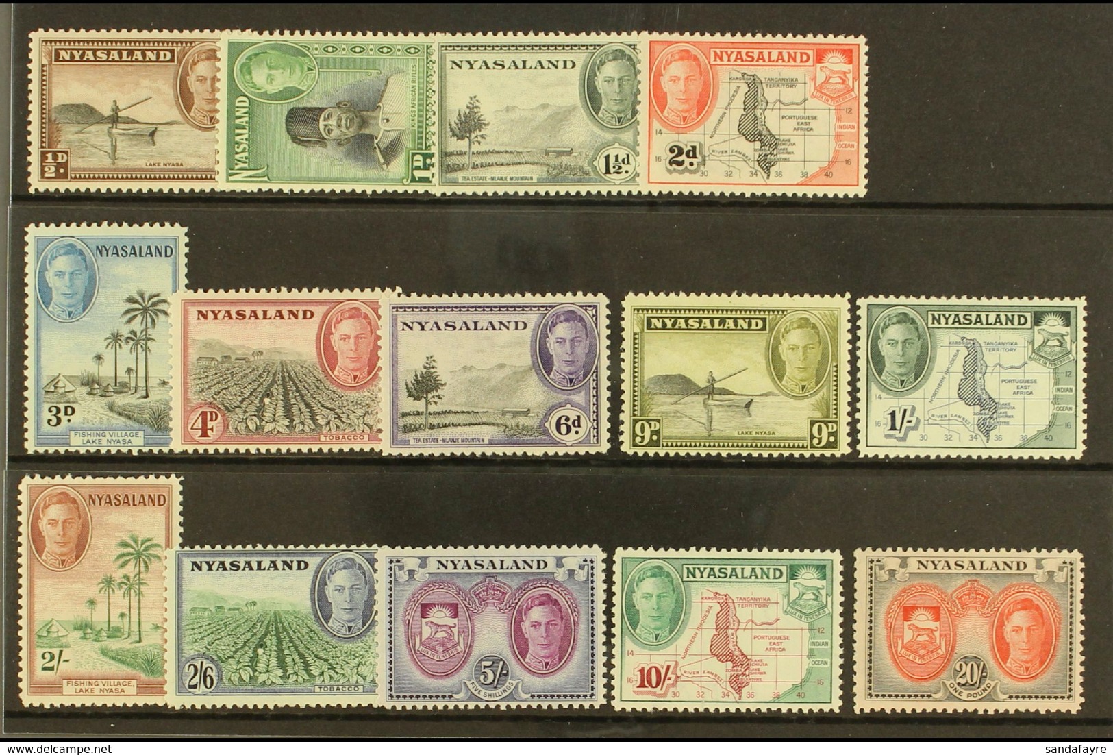 1945 Pictorial Definitive Set, SG 144/57, Never Hinged Mint (14 Stamps) For More Images, Please Visit Http://www.sandafa - Nyassaland (1907-1953)