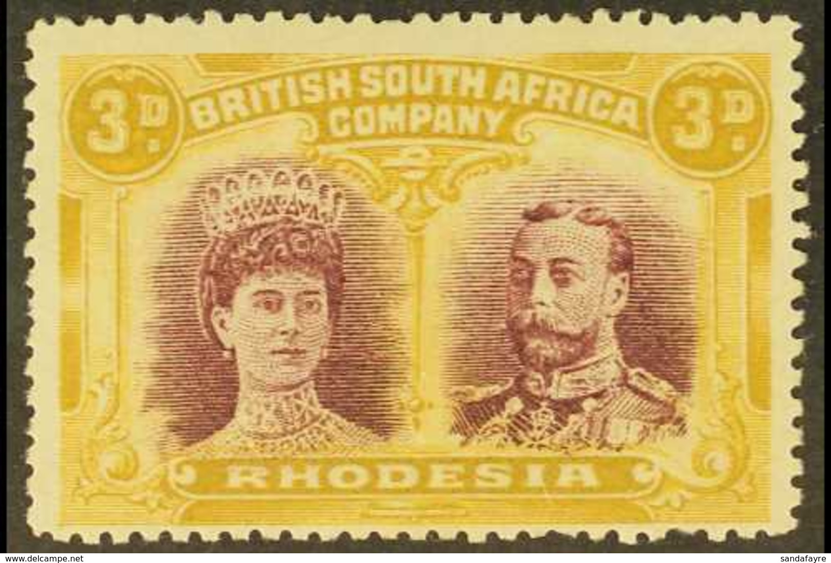 1910-13 3d Magenta & Yellow-ochre, Double Head, SG 136, Couple Of Blunt Perfs, Otherwise Very Fine Mint. For More Images - Otros & Sin Clasificación