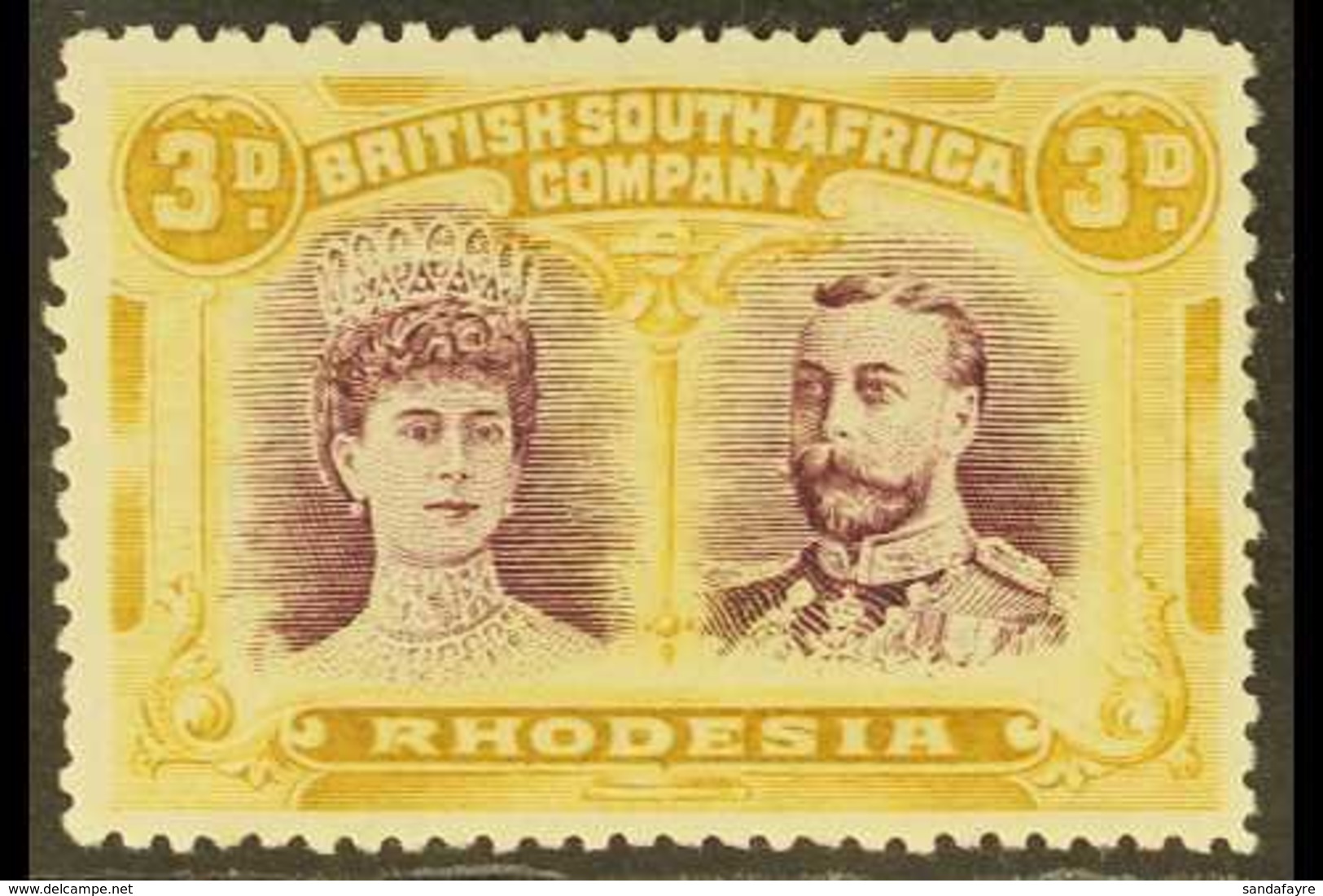 1910-13 3d Purple & Yellow-ochre, Double Head, SG 135, Very Fine Mint. For More Images, Please Visit Http://www.sandafay - Otros & Sin Clasificación