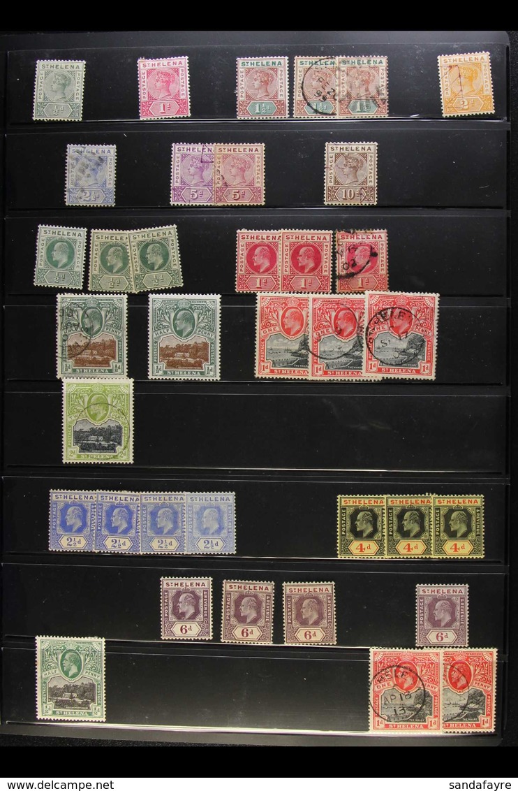 1890-1996 MINT AND USED ASSEMBLY Includes 1890-97 ½d, 1d And 1½d Mint, Used To 2½d, 1902 ½d And 1d Mint, 1908-11 2½d X4, - Isla Sta Helena