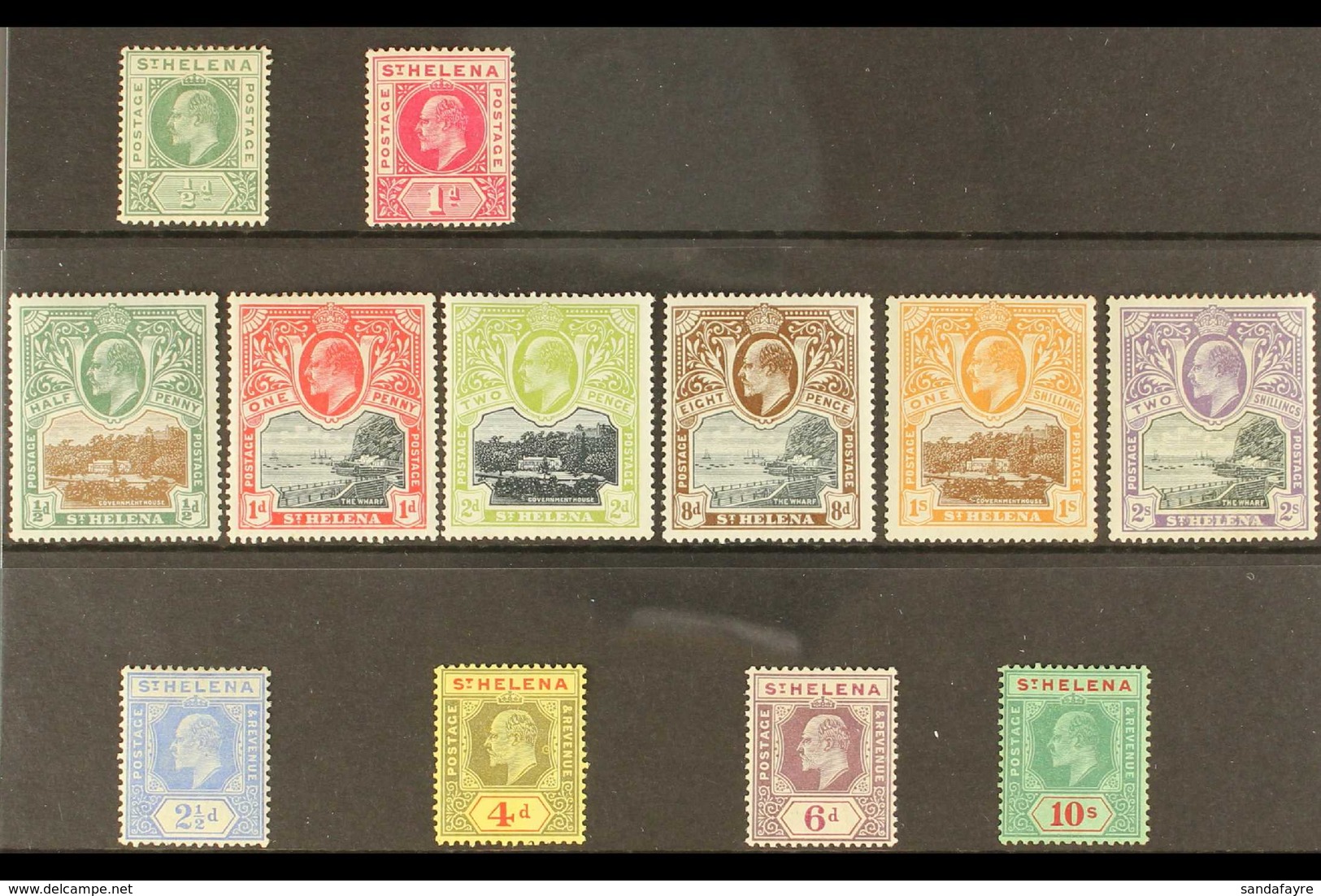 1902-11 COMPLETE KEVII COLLECTION. A Complete Collection Of Definitive & Pictorial Issues, SG 53/70, Very Fine Mint (12  - Isla Sta Helena