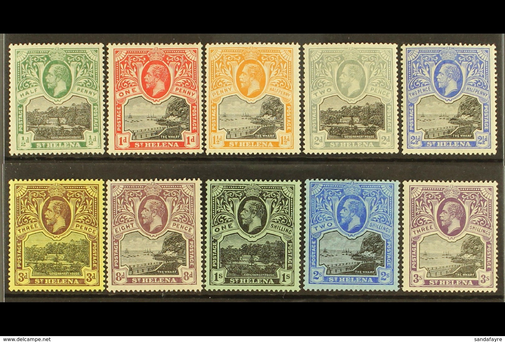 1912-16 KGV Wmk Mult Crown CA Definitives Set, SG 72/81, Very Fine Mint (10). For More Images, Please Visit Http://www.s - Isla Sta Helena