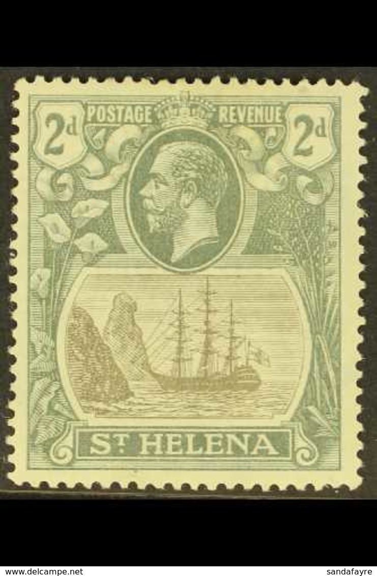 1922-37 2d Grey & Slate, Wmk Script CA, BROKEN MAINMAST VARIETY, SG 100a, Fine Mint. For More Images, Please Visit Http: - Isla Sta Helena