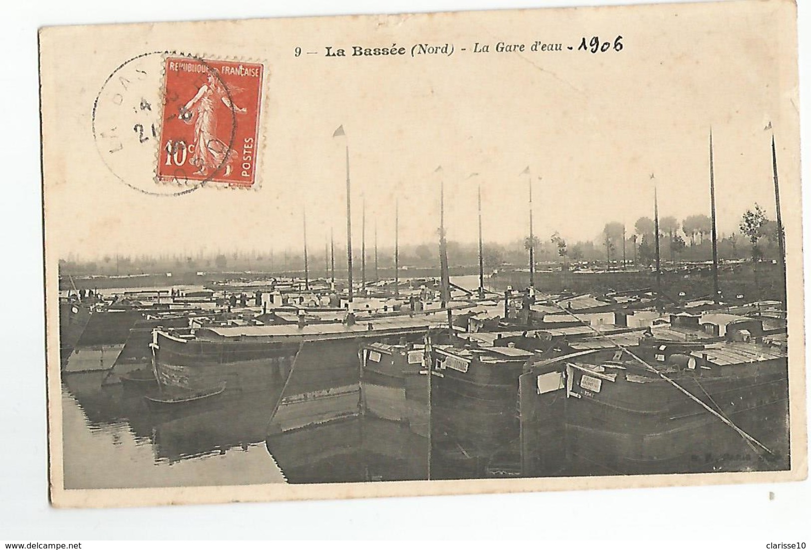 59 La Bassée La Gare D'eau Animée Bateaux N°9 - Altri & Non Classificati