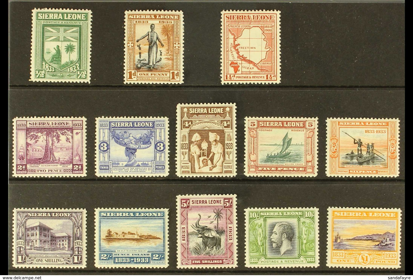 1933 Wilberforce Pictorial Set, SG 168/80, Fine Mint With A Few Tiny Gum Faults (13 Stamps) For More Images, Please Visi - Sierra Leona (...-1960)