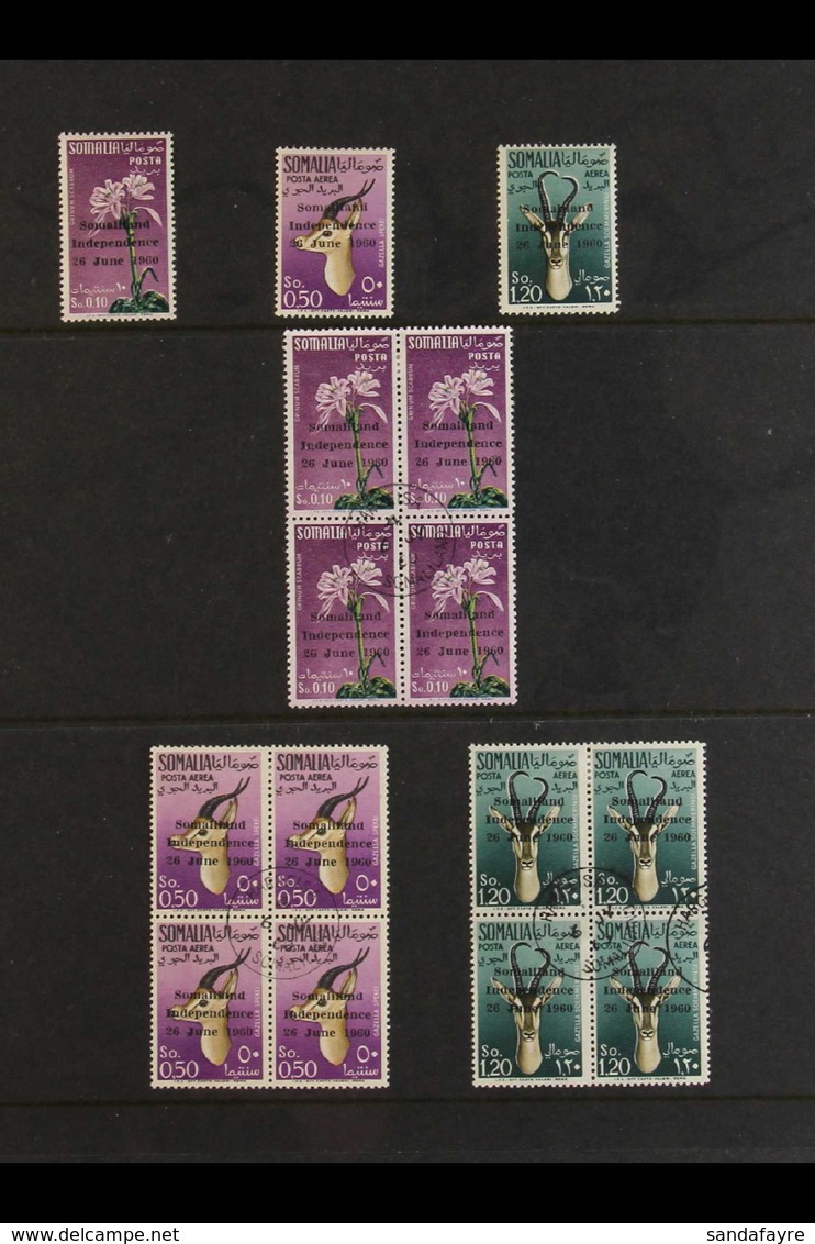 1960 Independence Overprinted Set (SG 353/55, Mi 1/3, Scott 242 & C68/69) - A Very Fine Mint Set, Plus The Set In Very F - Somalia (1960-...)