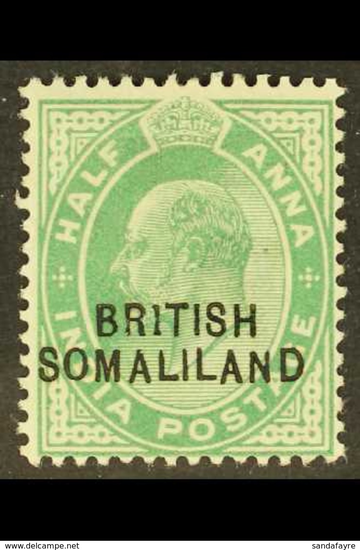 1903 ½a Green KEVII Overprint With "BR1TISH" Variety, SG 25b, Mint, Fresh. For More Images, Please Visit Http://www.sand - Somalilandia (Protectorado ...-1959)