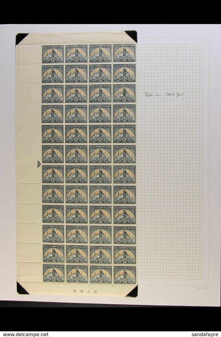 1941-8 1½d Reduced Format, Block Of 48 With GOLD BLOB ON HEADGEAR Variety, Four Figure Sheet Number In Black At Base, SG - Sin Clasificación