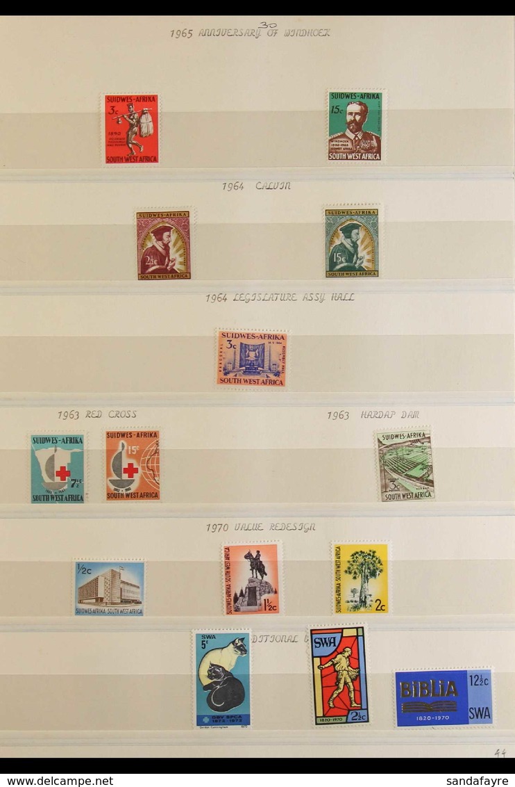 1963-1990 NEVER HINGED MINT COLLECTION An Attractive ALL DIFFERENT Collection Presented On Stock Pages With Many Complet - África Del Sudoeste (1923-1990)