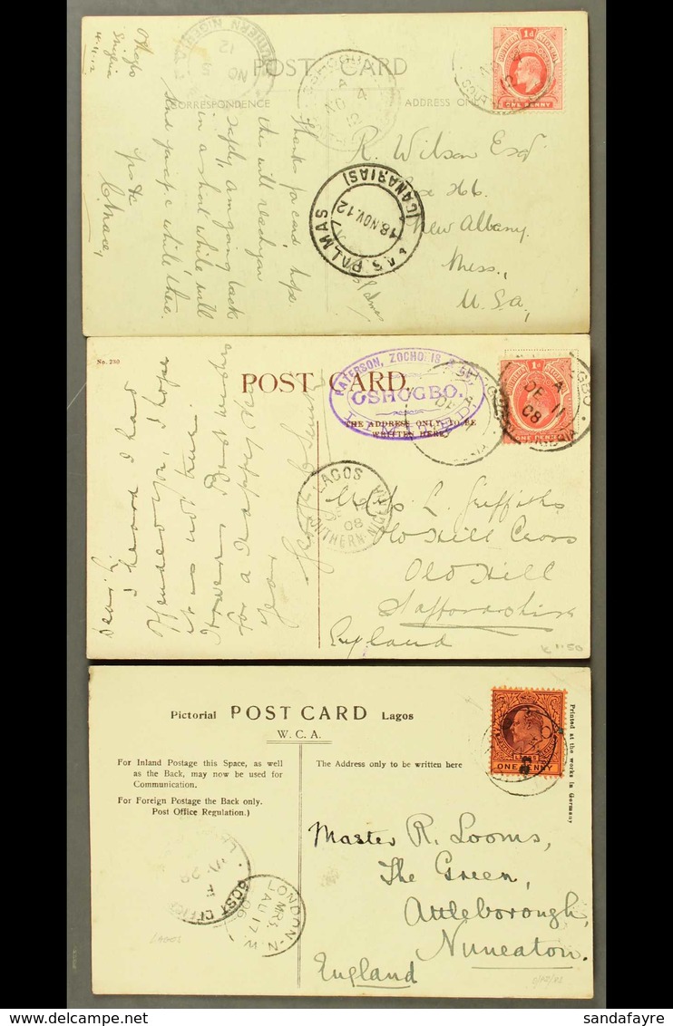 1908 - 1913 Selection Of Ed VII And Geo V Covers And Cards To UK And US Destinations From A Range Of Towns And Villages  - Nigeria (...-1960)