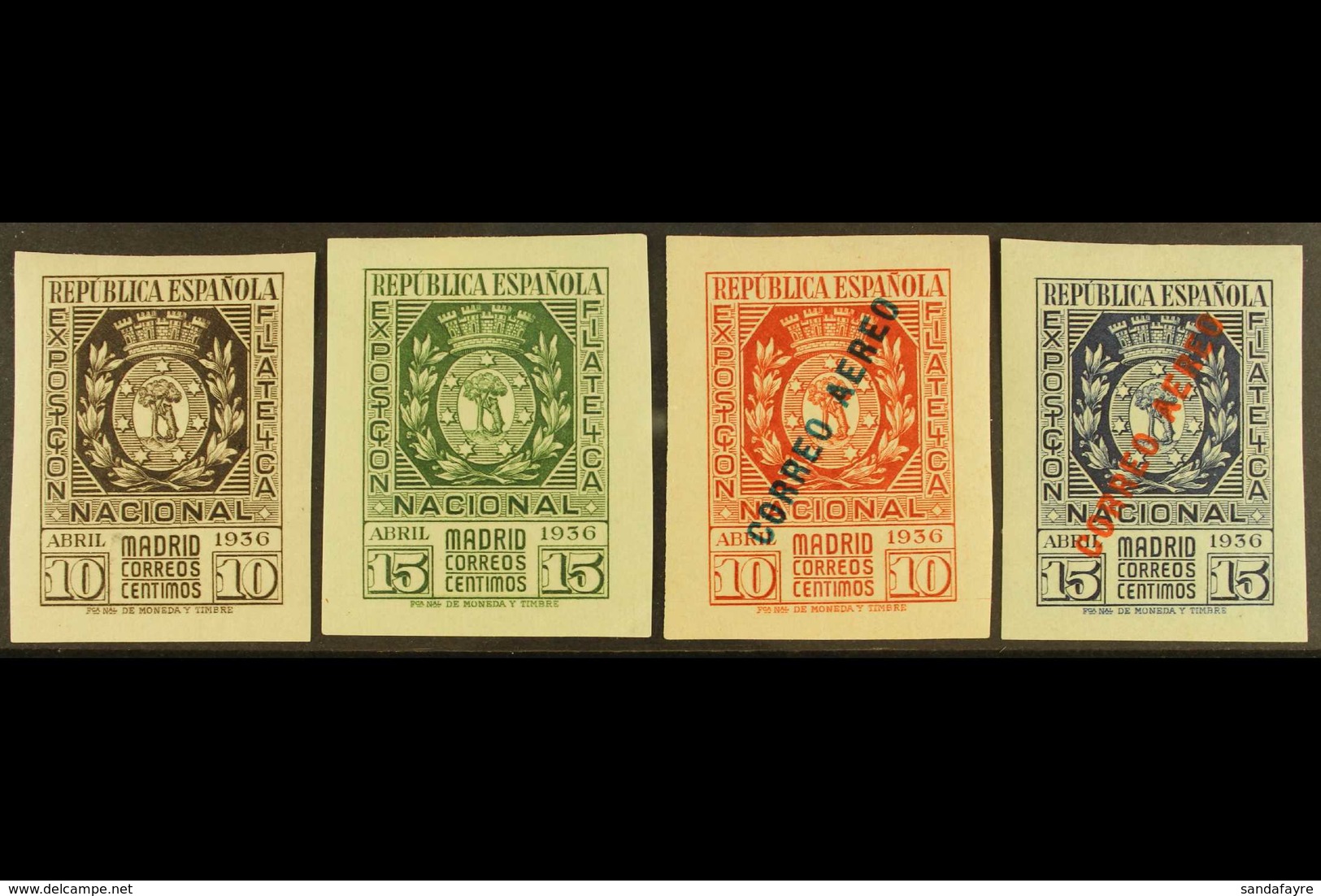 1936 First National Philatelic Exhibition Both Imperf Postage And Air Sets, SG 817/818 And 819/820, Very Fine Mint. (4 S - Otros & Sin Clasificación