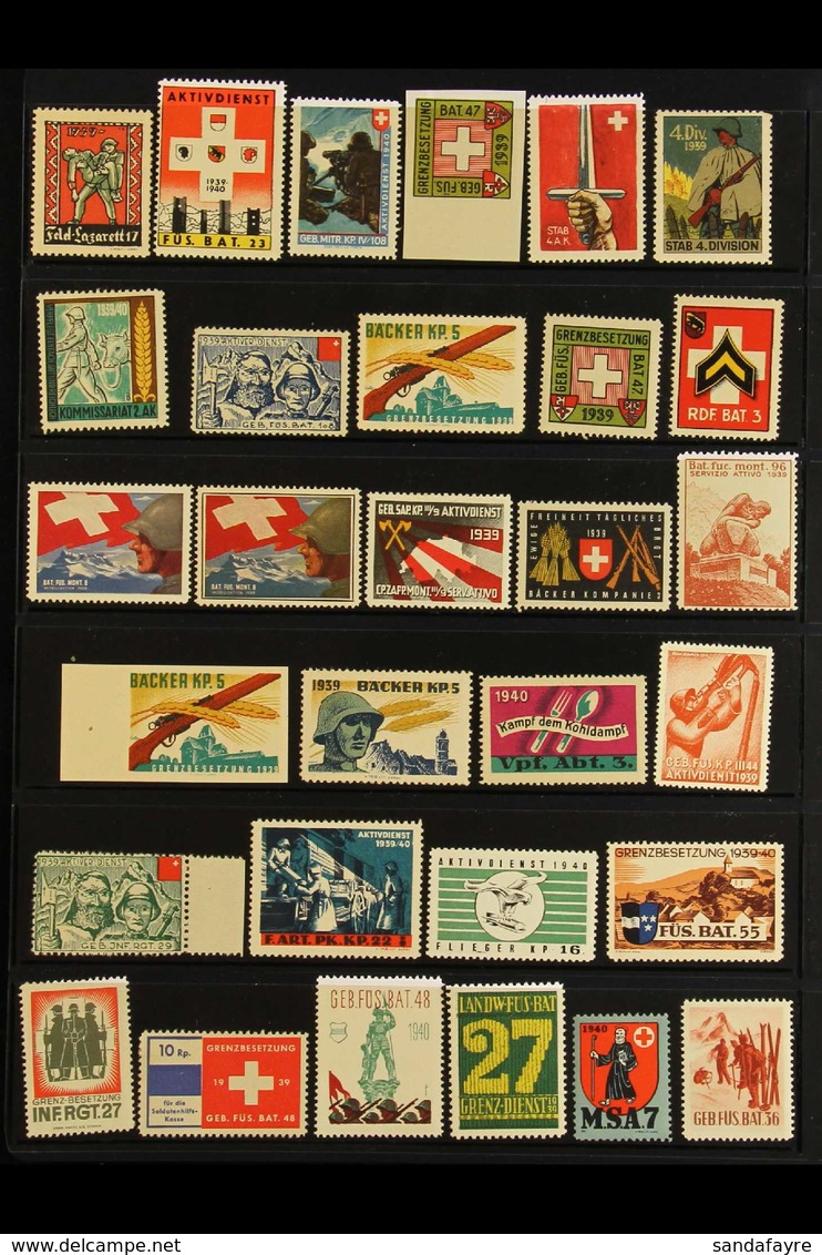 1939-1942 SWISS ARMY SOLDIER'S LOCAL STAMPS An Attractive Very Fine Mint (many Are Never Hinged) Collection On Stock Pag - Otros & Sin Clasificación