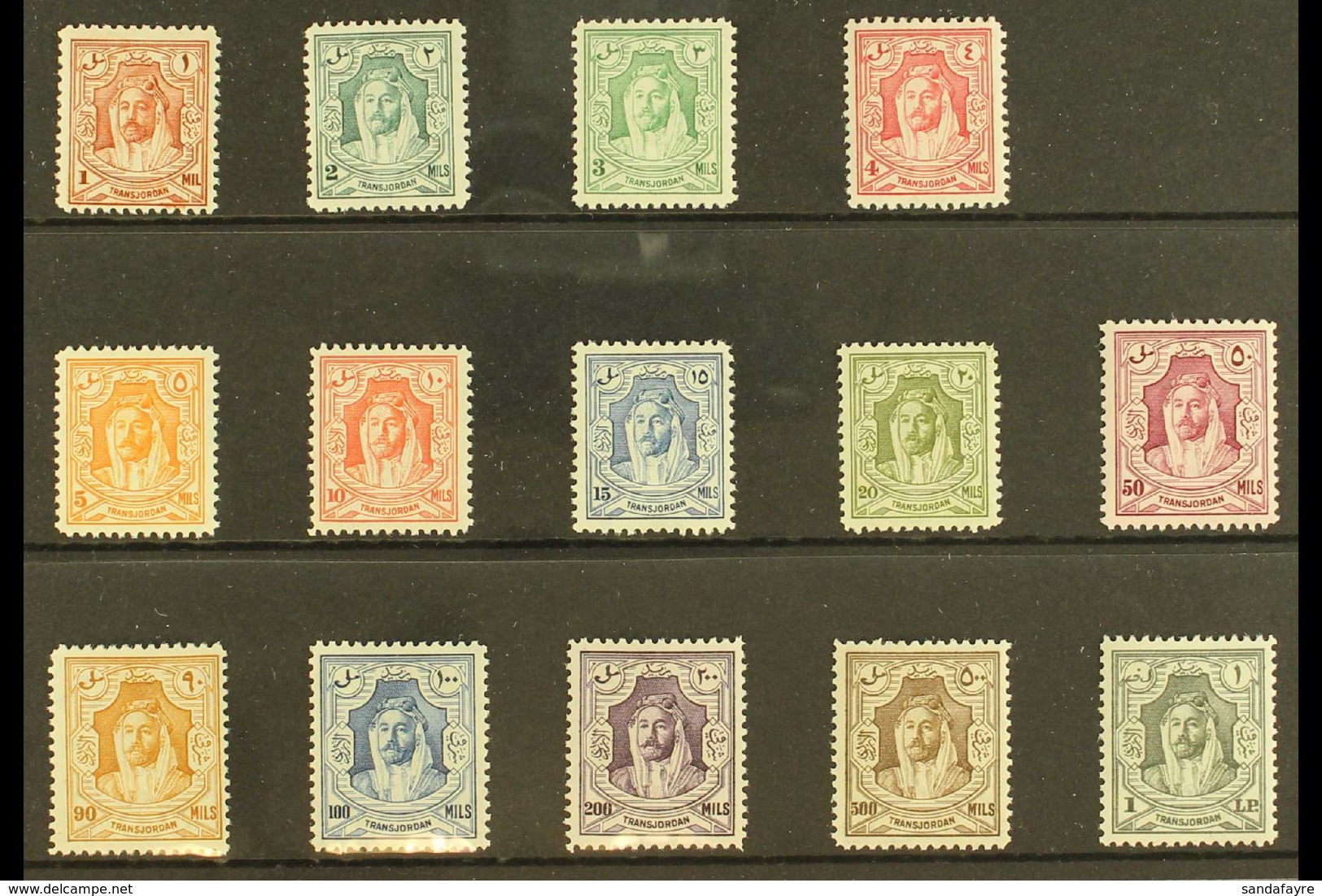 1943-46 Emir Complete Set, SG 230/43, Fine Mint (14 Stamps) For More Images, Please Visit Http://www.sandafayre.com/item - Jordania