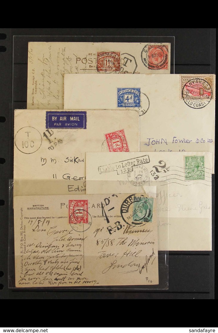 POSTAGE DUE 1919-80's COVERS COLLECTION. An Interesting Range Of Covers And Cards Bearing Various Postage Due Stamps & C - Sonstige & Ohne Zuordnung